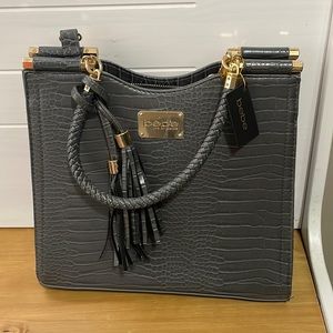 NWT bebe gray leather handbag